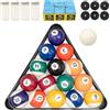 MALLOOM Set di palline da biliardo con triangolo, gesso, punte di coda e pastiglie di marcatura, 16 palline in resina, 58 mm, kit completo di accessori per tavolo da biliardo