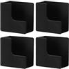 WOONEKY Supporto bilancia da parete, set da 4 pezzi, plastico, installazione facile, per studio fitness e bagno, nero