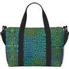 OTTKGGA Borsa da viaggio a tracolla in pelle di coccodrillo, borsa da palestra, weekend, allenamento, viaggi, yoga, Nero , One Size, Classico