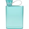 HAKIDZEL Bottiglia D'acqua Piatta Riutilizzabile A5 380ml in PP | Design Trasparente Blu, Fondo Piatto Guarnizione Sigillante, Adatta a Succo e Scomparto Pranzo