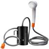 Mealoodiousmusea Doccia Esterna Portatile Campeggio Doccia Pompa per Viaggi Backpacking Camper Nero Senza Telecomando, Tubo 1.8m
