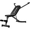 Hmluxury Panca per pesi pieghevole, panca da allenamento con estensori per le gambe, schienale a 3 scomparti, peso massimo 300 kg, 135 x 130 x 107 cm