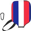 YQxwJL Copertura della pagaia del pickleball del neoprene della stampa della bandiera francese, manicotto protettivo della chiusura lampo con la tasca della rete e il moschettone