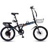 QKBMFK Bicicletta Pieghevole Da 20 Pollici, 7 Velocità, Per Adulti, Sport All'aria Aperta, Freni A Disco V-Brake, Bici Da Città In Alluminio C,16in