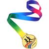 NUOBESTY Medaglia Sportiva da Corsa per Maratona, Lega di Zinco Oro | Gare su Pista e Running, con Nastro al Collo, Design Raffinato, Resistente e Leggero