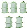 KJHBV Rete da Pesca Pieghevole Verde in Nylon 5 Pezzi per Pesca | Trappola per Granchi e Aragoste, Asciugatura Rapida, Facile da Trasportare, Accessorio da Pesca