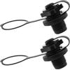 iguTrail Set di valvole gonfiabili, 23 mm, universale, con cappuccio, 2 pezzi, per kayak, canoe e tavole SUP, colore nero