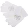 VANZACK Guanti da Pattinaggio per Presa Antiscivolo, Maglia Spessa | Danza Sul Ghiaccio e Attività di Pattinaggio, Design con Pietre Decorative e Motivi Invernali, Bianco