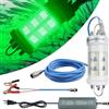 FUSIGO Luce da pesca subacquea 80000 lumen 160 W Super Bright Green LED Luce da pesca pesca notturna Luce di attrazione 110 V e 12-24 V Sommergibile Fish Finder Luce Dock Boat Lampada per calamari gamberetti
