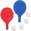 BESTOMZ Racchetta da Tennis Tavolo in Plastica, Set per Allenamento | Rosso e Blu, 4 Palline Bianche Incluse, Facile da Impugnare, per Uso Interno e Sport in Famiglia