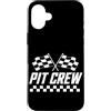 Funny Car Racing Gifts Racing Fans Car E Custodia per iPhone 16 Plus Pit Crew - Bandiera rossa a scacchi, per i membri del team