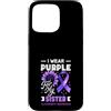 Alzheimer's Awareness Purple Ribbon Appa Custodia per iPhone 15 Pro Max Indosso il viola per il sostegno di mia sorella Alzheimer