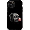 Vintage Dog Bubblegum Aesthetic Style Ar Custodia per iPhone 11 Pro Petit Brabancon, gomma da masticare rosa, per adorabili amanti dei cani, da donna