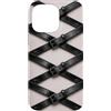 The Print Edit Custodia per iPhone 14 Pro Max Cintura Croce Gotica Nera Modello Fibbia Pelle Pallida