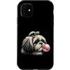 Vintage Shih Tzu Bubblegum Aesthetic Sty Custodia per iPhone 11 Gomma da masticare rosa Shih Tzu, simpatica grafica per amanti dei cani