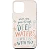Faith Based Bible Verse Apparel Custodia per iPhone 12 mini Versetto della Bibbia Cristiana Acque profonde Isaia 43:2