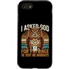 Monday Owl Christian Coffee Humor Custodia per iPhone SE (2020) / 7/8 Ho chiesto a Dio per pazienza mi ha mandato lunedì gufo
