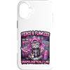 Lakelandwholesale1 Shirt Company Custodia per iPhone 16 Plus Pattini a rotelle con gatto feroce e impeccabile, design grafico punk