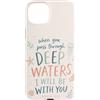 Faith Based Bible Verse Apparel Custodia per iPhone 15 Plus Versetto della Bibbia Cristiana Acque profonde Isaia 43:2