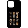 Animal Lover Pet Lover Funny Apparel Custodia per iPhone 12 Pro Max Ritratto di razze di cani con griglia realistica per amanti dei cani e gatti, regali divertenti