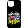 Funny Car Racing Gifts Racing Fans Car E Custodia per iPhone 15 Plus Let's Go Racing Bandiera a scacchi Motorsport Auto Racing Fan