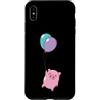 Pig piglet sow grunt animal creature nat Custodia per iPhone XS Max Piggy Mosche con Palloncini