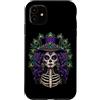 Floral Mexican Halloween Día De Los Muer Custodia per iPhone 11 Messicano Ragazza Anime Giorno Dei Morti Dia De Los Muertos Halloween