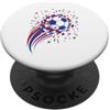 Soccer Football Sports Fan Player Coach Pallone da calcio dinamico, frammenti frantumati, stelle e coriandoli PopSockets PopGrip Adesivo