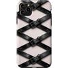 The Print Edit Custodia per iPhone 11 Pro Max Cintura Croce Gotica Nera Modello Fibbia Pelle Pallida