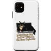 Cat Keyboard Meeting Humor Custodia per iPhone 11 Le riunioni con i gatti sono migliori con me sulla tastiera