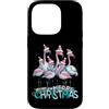 Santa's Pink Squad Natale Tropicale Custodia per iPhone 14 Pro Buon Natale Fenicottero Rosa Cappello Babbo Natale