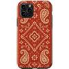 The Print Edit Custodia per iPhone 11 Pro Bandana Vintage Rosso Western Paisley Cowboy Pattern