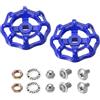 PATIKIL 2pz Maniglia per Rubinetto Esterno Foro Asta Quadrata 7x7mm Blu | Maniglia Rotonda in Acciaio Fuso, per Sostituzione Maniglia Rubinetto Acqua, con Viti Spacer