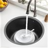 GAOUSD Lavello da cucina rotondo 1 lavello da incasso in acciaio inossidabile con scarico e coperchio per lavello, per casa, ristorante, seminterrato, bar, cucina, 40 x 20 cm