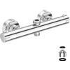 Marketero Miscelatore doccia termostatico a due uscite miscelatore doccia a doppia uscita in ottone G 1,9 cm x G 1,2 cm per bagno - argento