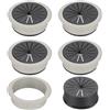 PATIKIL Passacavi da Scrivania 50mm/2 Pollici, 5pcs Copriforo per Cavi Passacavi per Cavi Rotondo in Plastica ABS Resistente per Cablaggio di Cavi, Armadi, Organizzazione, Grigio