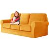 UNBBRRL Copridivano Ektorp Copri Divano in Velluto, Rivestimento Individuale del Cuscino E dello Schienale Salvadivano Lavabile Mobili Protector (Oro,3 posti 7 pz)