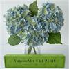YalzoneMet 3 fiori artificiali di ortensia azzurro-verde, 53 cm, realistici al tatto, in lattice, fiori finti per tavoli di nozze, centrotavola per feste, casa, cucina, soggiorno, decorazione