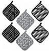 QWORK® 6 Pezzi presine resistenti al calore, 17x17 cm cotone presine con tasca, per cucina