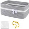 LUPATDY Cesto portaoggetti in tessuto intrecciato, con manici, cesto per giocattoli, cesto regalo, vuoto, per bagno, soggiorno, decorazione 34,5 x 25,5 x 15 cm (grigio)
