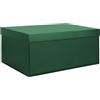 KISPATTI Verde Scatola Portaoggetti, Verde Cartone Scatole Portaoggetti con Coperchio 30 x 20 x 12 cm Piccolo Scatola Portaoggetti con Nastro Scatole Portaoggetti per Casa Camera da Letto Ufficio Scuola