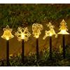 TSLBW Luci solari da giardino 5 Pack Luci di Natale per sentiero Luci di decorazione del patio del giardino all'aperto