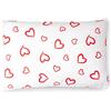 PinkZebra 25 x 40 cm, federa per cuscino per bambini, in 100% cotone, Öko-Tex Standard 100, con chiusura lampo, cuori