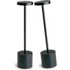 MOKEKA 2 pezzi Lampada da Tavolo LED Ricaricabile Senza Fili, Dimmerabile, 3 Modalità di Colore, Design Minimalista, Ideale per Sala da Pranzo, Camera da Letto e Uso All'aperto (Pacco da 2, Nero)