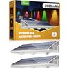 YiLaie Luci solari per recinzioni esterne, aggiornate 2000 mAh, 7 colori e 8 modalità di illuminazione, impermeabile IP67, luci RGB per recinzione per cortile, parete, gradino, patio, ringhiera