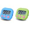 BESTWYA Timer digitale da cucina, timer elettronico con schermo LCD trasparente, funzione conto su e giù, 3 grandi pulsanti on/off (2, blu e verde)