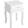 HOMCOM Comodino Moderno con Cassetto Mobiletto Multiuso in Legno Bianco, 40 x 35 x 60cm