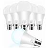 Caldarax Lampadina LED B22 12W Equivalenti a 60W 75W 100W, Bianca Fredda 6000K, 1200LM, AC 175V-265V, 270 Gradi, Non Dimmerabile, Lampadine Globo LED Fredda, set di 6