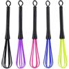 SquarezhenBo 5 PZ Multicolore Mini frusta piccola, salone di plastica parrucchiere parrucchiere per cucinare colorante crema frusta cucina palloncino frullatore strumento strumenti per capelli