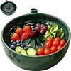 Generic Premium Ceramic Self Spinning Berry Washing Bowl, Multipurpose Fruit Swirl Washer with Drain Holes, Automatic Kitchen Colander for Rapid Cleaning and Quick Rinsing (1)